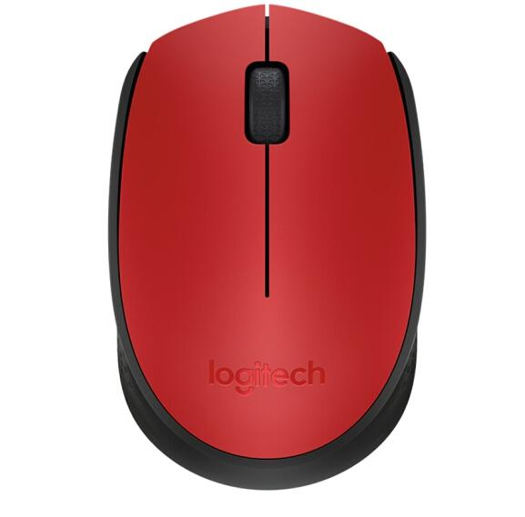 羅技（Logitech） M171無線小鼠标 商(shāng)務(wù)辦公家用遊戲平闆USB筆記本聯想電腦 紅(hóng)色